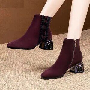 NWOT - Faux Suede Lace Ankle Boots (US 7)